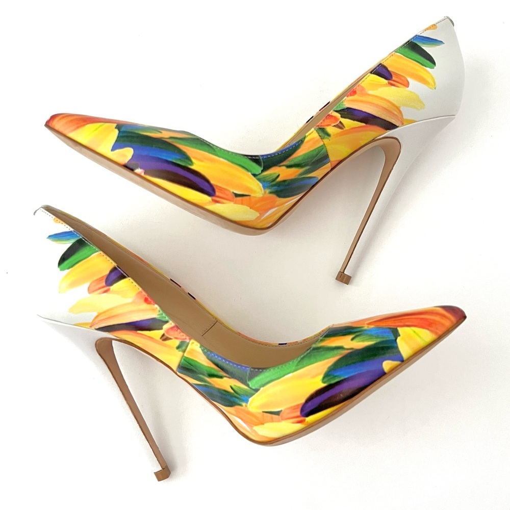 Jimmy Choo Multicolor Floral Print Stiletto Pumps